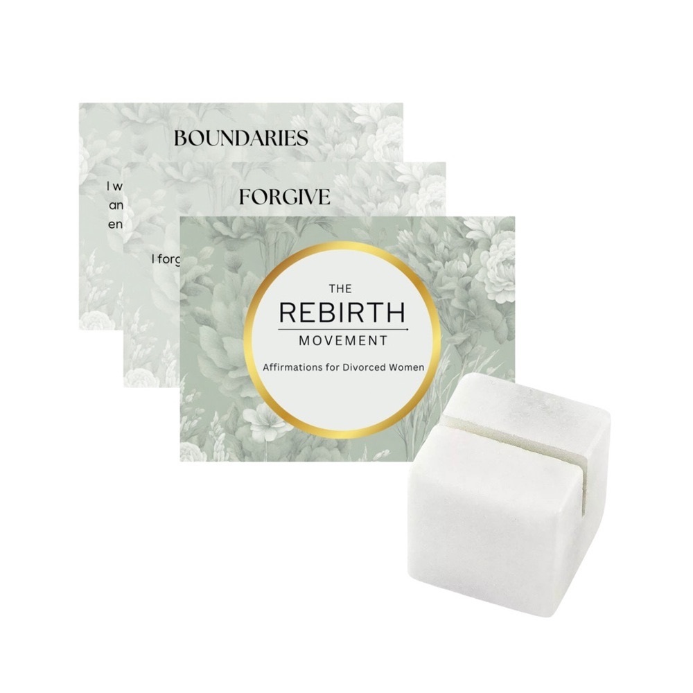 Affirmation Cards for Women with Marble Cardholder